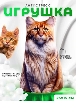 Антистресс мягкая игрушка кот Мейн кун Mni Mnu 161927251 купить за 459 ₽ в интернет-магазине Wildberries